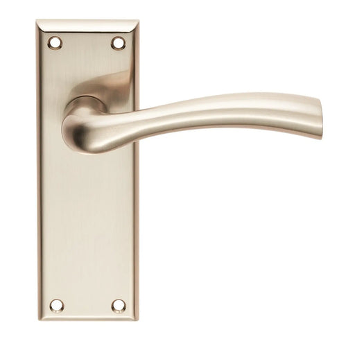 Cinquanta Lever On Face-Fix Backplate - Latch - Retail Pack - Satin Nickel