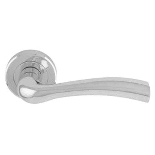 Cinquanta Lever On Sprung Screw-On Round Rose - Polished Chrome