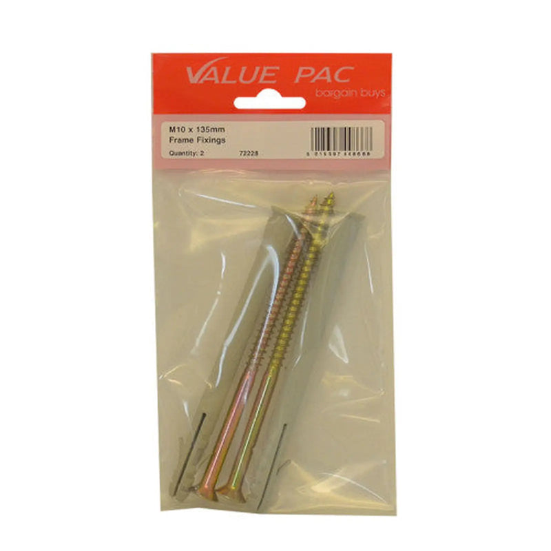 M10 x 135mm Screw In Frame Fixings - Pack of 10