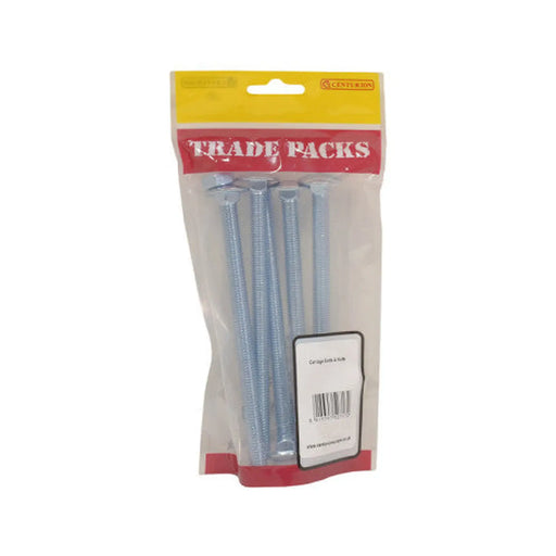 Cup Square Carriage Bolts & Nuts - Zinc Plated - M12 x 130mm - Pack of 5