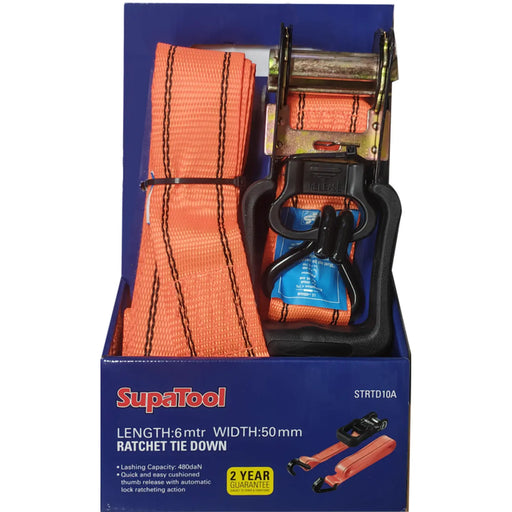 SupaTool Ratchet Tie Down 6m x 50mm