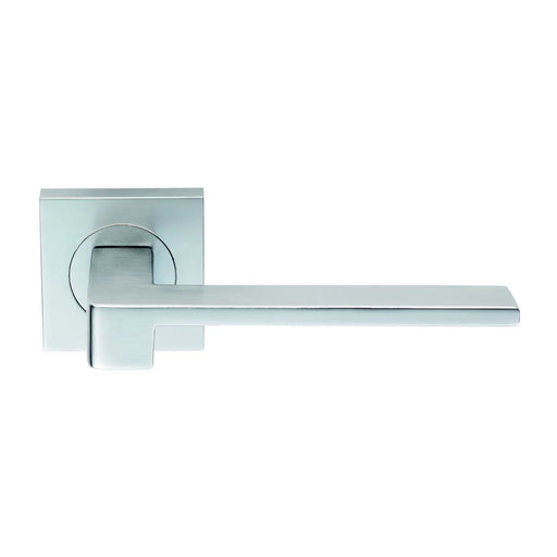 Equi Lever On Sprung Push-On Square Rose - Satin Chrome