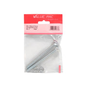 M8 x 100mm ZP Small Carriage Bolts & Nuts - Pack of 10