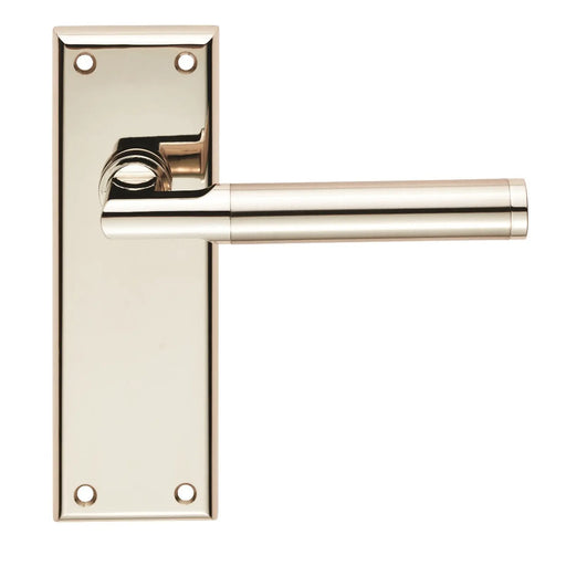 Sessanta Lever On Face-Fix Backplate - Latch - Retail Pack - Polished Nickel/Satin Nickel