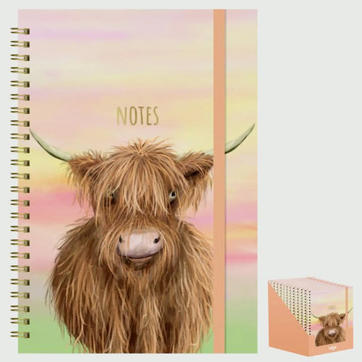 Edge Highland Cow A5 Wire Notebook