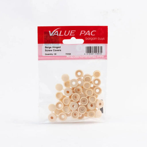 Beige Hinged Screw Covers (Pack of 30) - Pack of 10