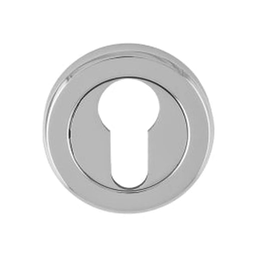 Escutcheon - Euro Profile - Screw-On Round Rose - Polished Chrome