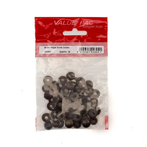 Brown Hinged Screw Covers (Pack of 30) - Pack of 10