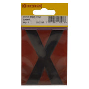75mm Black Helvetica Bold Condensed Style Vinyl Letter X - Pack of 10