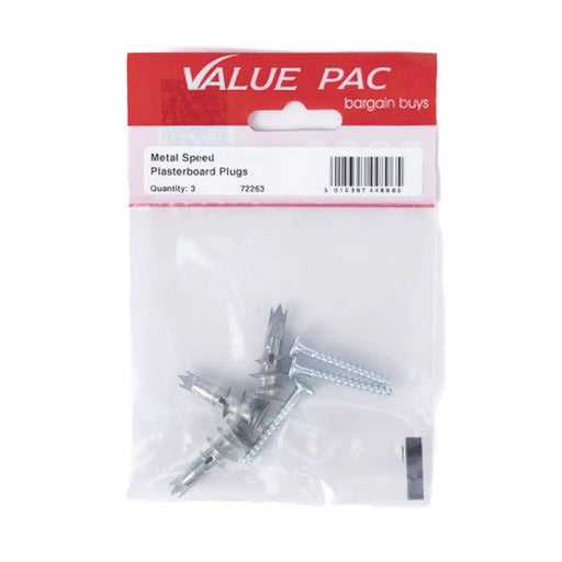 35mm Metal Plasterboard Speed Plugs - Pack of 10