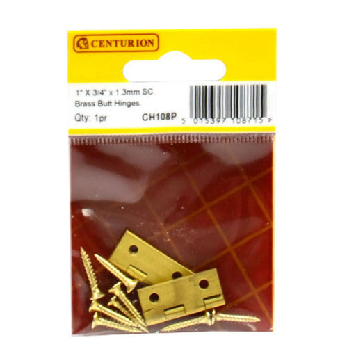 1" x 3/4" x 1.3mm SC Medium Duty Solid Drawn Butt Hinges (1 pair) - Pack of 5