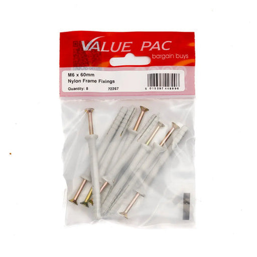 M6 x 60mm Hammer In Frame Fixings 8pk - Pack of 10