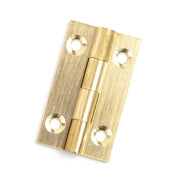 Solid Drawn Brass Butt Hinges, Self Colour, 38mm x 22mm - Pack of 10