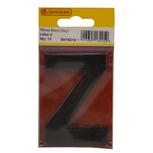 75mm Black Helvetica Bold Condensed Style Vinyl Letter Z   (Pack of 10) - Min Order 2