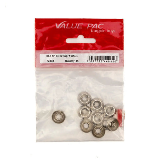 No 8 NP Screw Cup Washers (Pack of 16) - Pack of 10