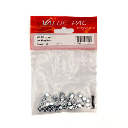 M5 ZP Nylon Locking Nuts 30pk - Pack of 10