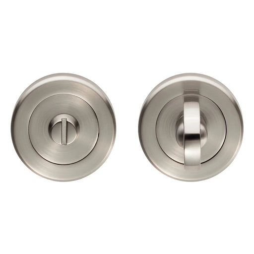Turn & Release - 5Mm Spindle - Screw-On Round Rose - Retail Pack - Satin Nickel