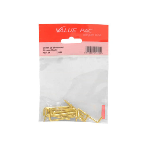 25mm EB Shouldered Dresser Hooks - Pack of 10