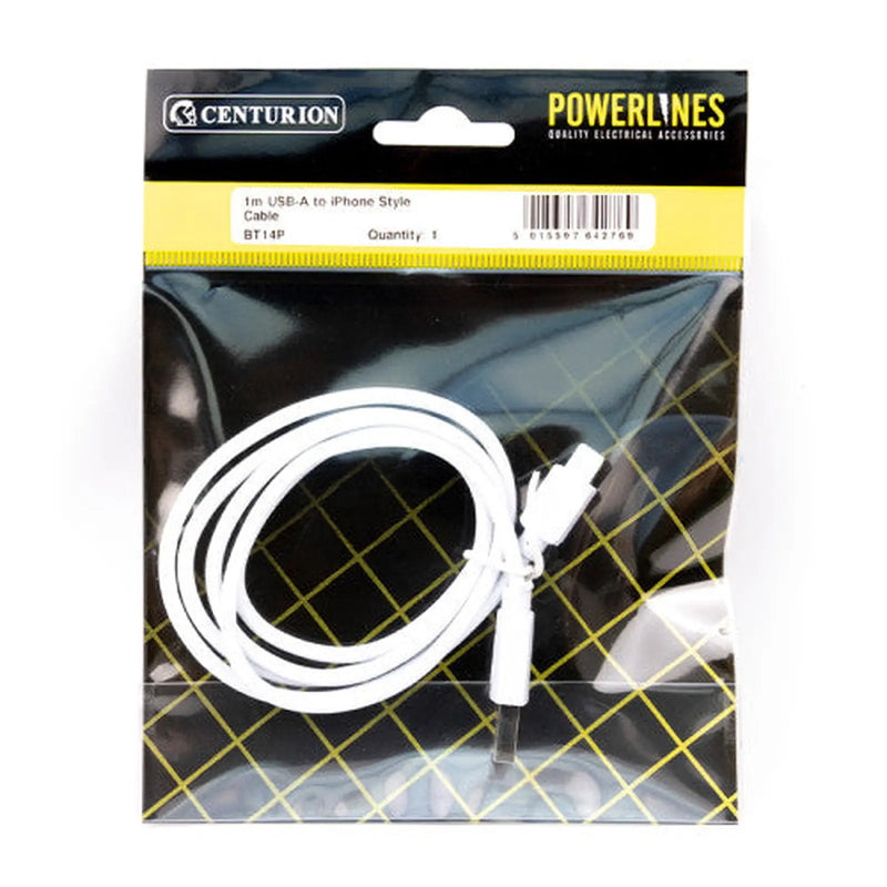 1M USB-A to iPhone Style Cable - Pack of 3