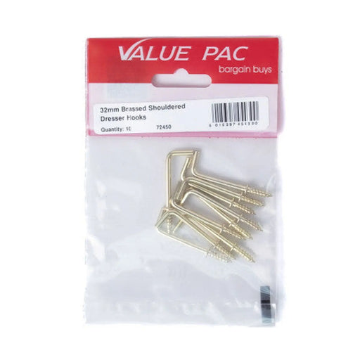 32mm EB Shouldered Dresser Hooks - Pack of 10
