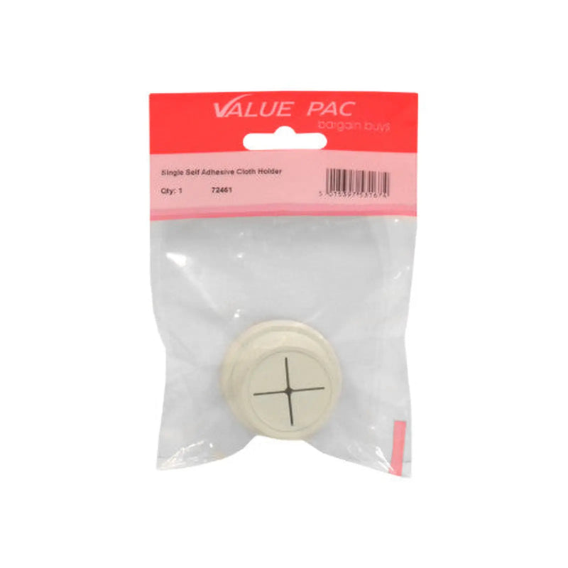 Single Self Adhesive Cloth Holder - Pack of 10