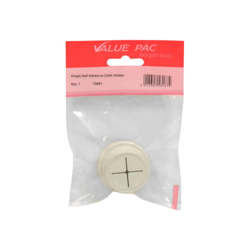 Single Self Adhesive Cloth Holder - Pack of 10