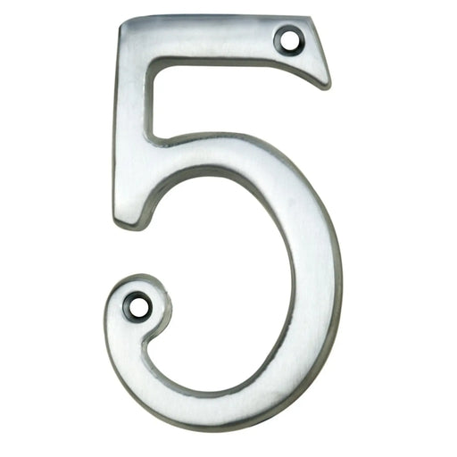 Numeral Face Fix (No.5) - Satin Chrome 76MM
