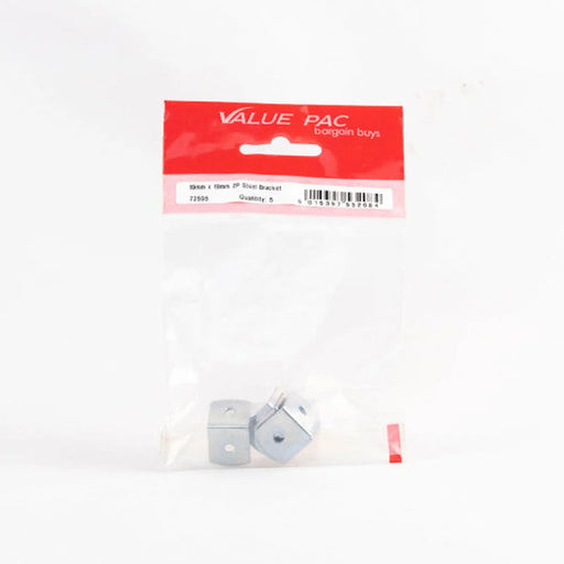 19mm x 19mm ZP Steel Bracket (Pack of 5) - Pack of 10
