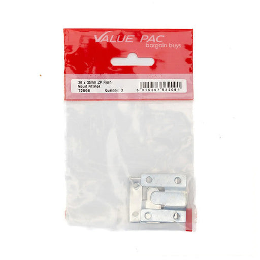 36 x 35mm ZP Flush Mount Fittings (Pack of 3) - Pack of 10