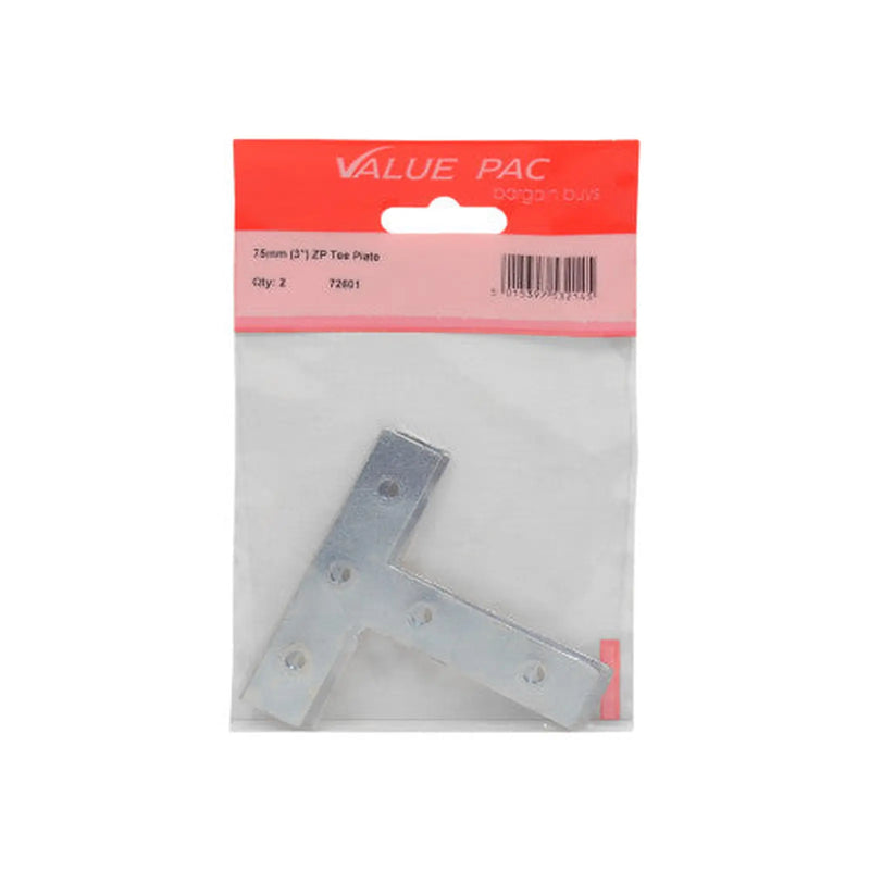 75mm (3") ZP Tee Plate - Pack of 10