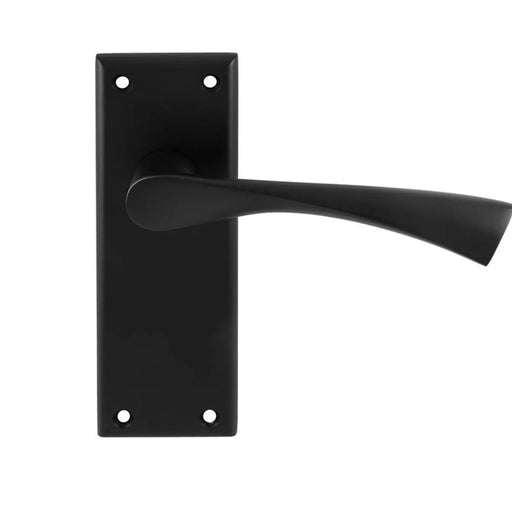 Venti Lever On Face-Fix Backplate - Latch - Retail Pack - Matt Black