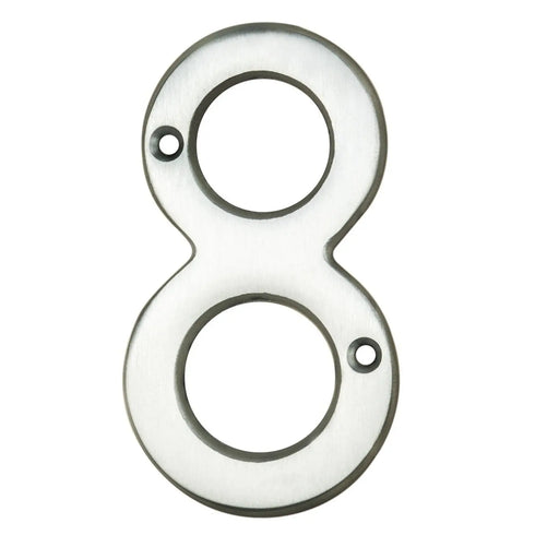 Numeral Face Fix (No.8) - Satin Chrome 76MM
