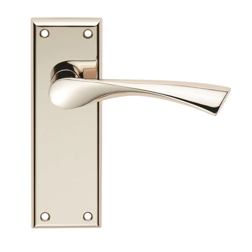 Venti Lever On Face-Fix Backplate - Latch - Retail Pack - Polished Nickel