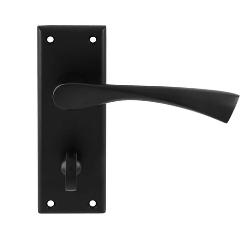 Venti Lever On Face-Fix Backplate - Bathroom 57Mm - Matt Black
