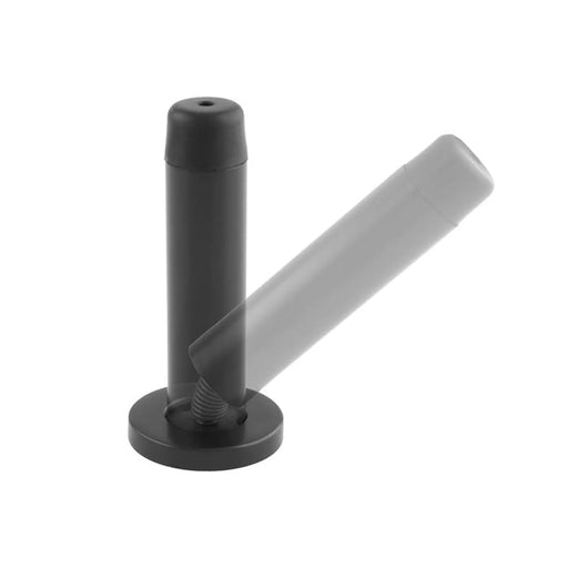 70 X 32Mm Sprung Wall Mounted Doorstop On Rose - Concealed Fix - Matt Black