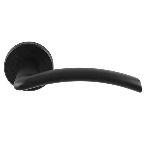 Trenta Lever On Sprung Screw-On Round Rose - Matt Black
