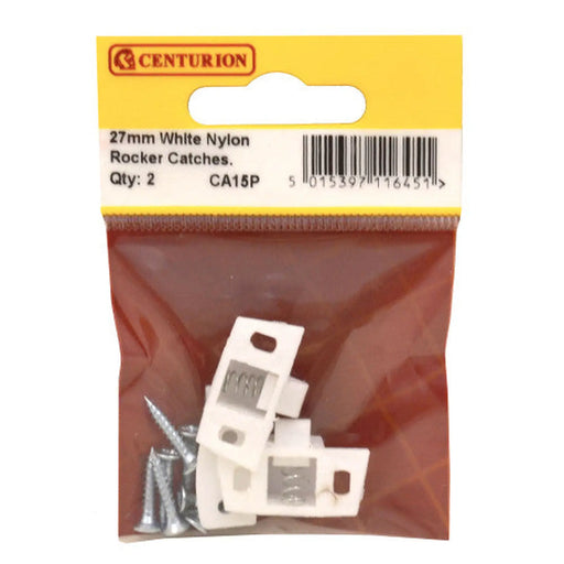 27mm White Nylon Rocker Catch (Pack of 2) - Pack of 5