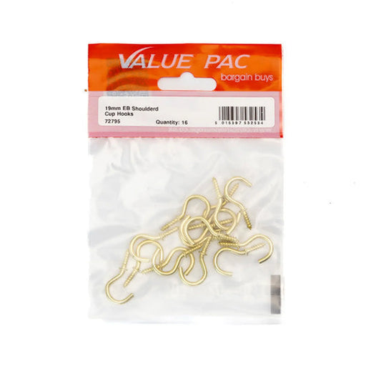 19mm EB Shouldered Cup Hooks (Pack of 16) - Pack of 10