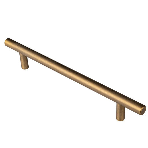 12Mm Dia. T-Bar Pull Handle - 160Mm C/C - Bolt Through Fixing - Antique Brass 160mm c/c