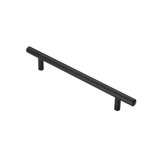 12Mm Dia. T-Bar Pull Handle - 160Mm C/C - Bolt Through Fixing - Matt Black 160mm c/c