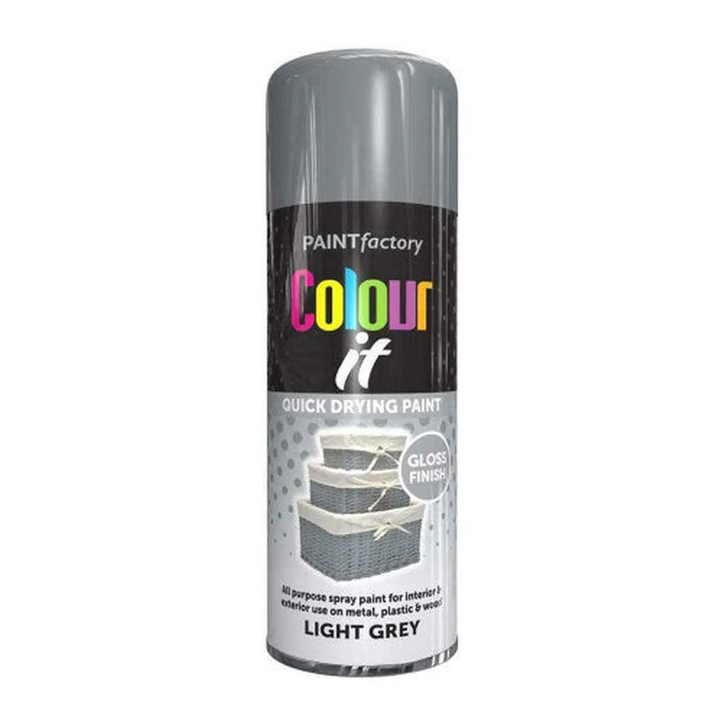 Paint Factory Colour It Gloss Paint, Light Grey (400ml) - Pack of 12