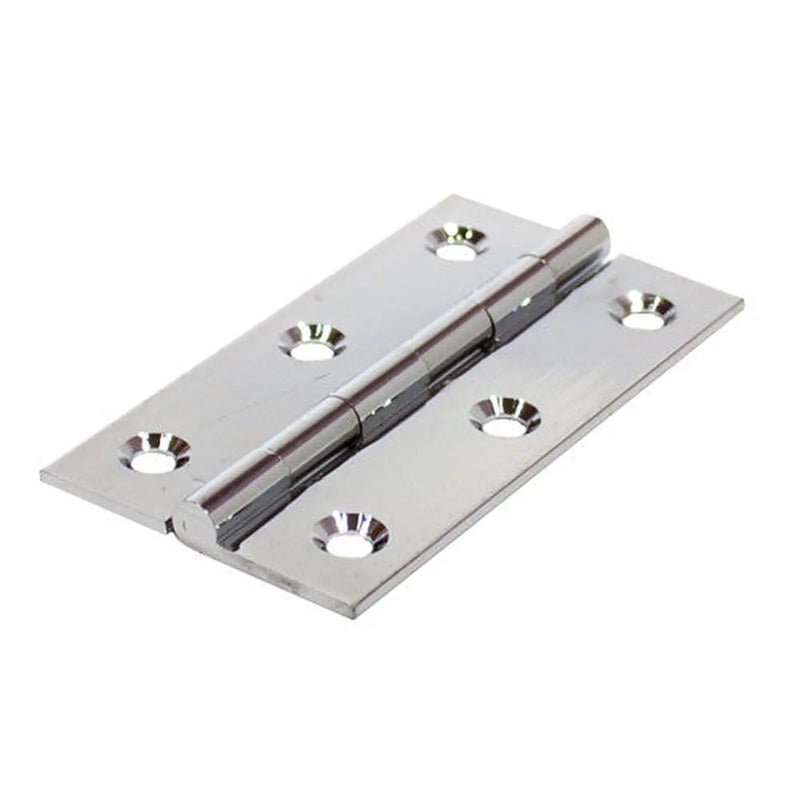 Solid Drawn Brass Butt Hinges, Chrome Plated, 76mm x 41mm - Pack of 10