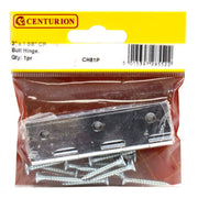 3" x 1 5/8" 2mm CP Solid Drawn Butt Hinges (1 pair) - Pack of 5