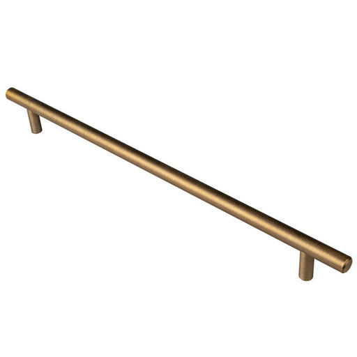 12Mm Dia. T-Bar Pull Handle - 288Mm C/C - Bolt Through Fixing - Antique Brass 200mm c/c