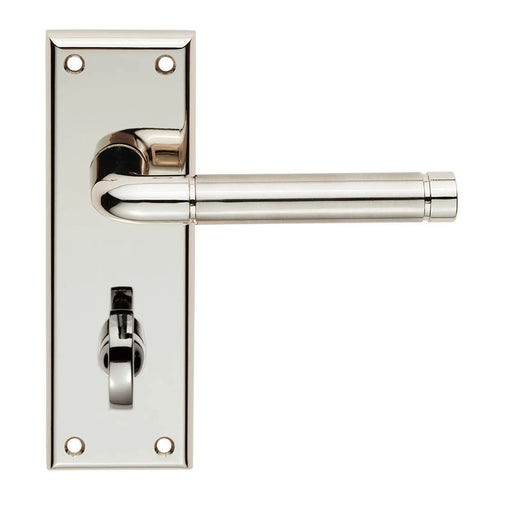 Quaranta Lever On Face-Fix Backplate - Bathroom 57Mm - Polished Nickel/Satin Nickel