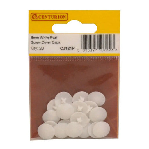 White Pozi Screw Cover Caps (Pack of 20) - Pack of 5