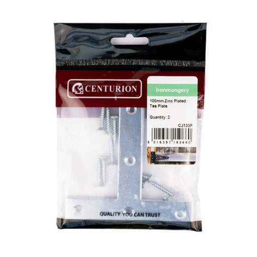 100mm (4") ZP Tee Plate (Pack of 2)