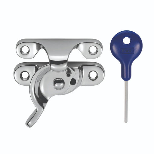 Locking Sash Fastener (Fitch Pattern) - Polished Chrome 64MMx25MM