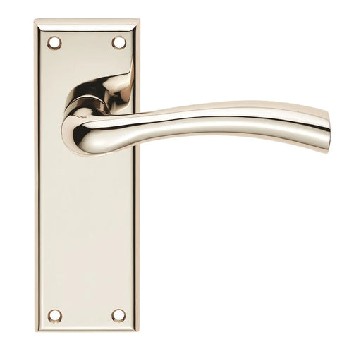 Cinquanta Lever On Face-Fix Backplate - Latch - Polished Nickel