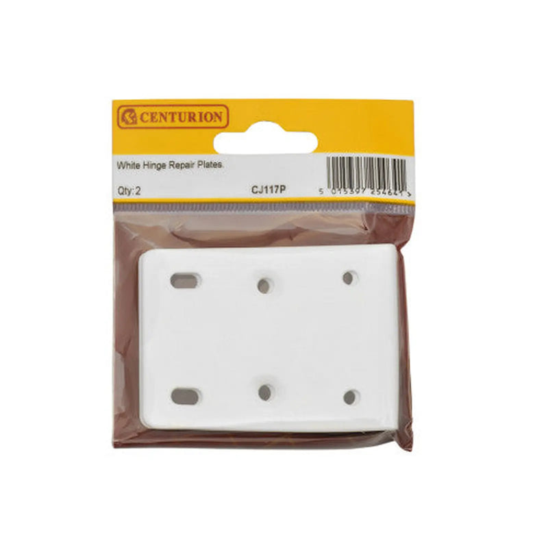 75 x 10 x 55mm White Hinge Repair Plate (Pack of 2) - Pack of 5